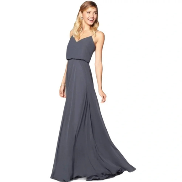 Jenny Yoo BHLDN Inesse Maxi Dress Storm Gray Size 6 Bridesmaid Wedding - Picture 12 of 12